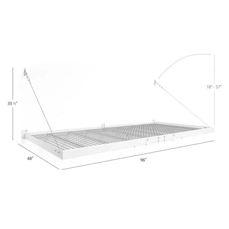 Pro Series White 4x8ft and 2x8ft Wall Mounted Shelf-Grease Monkey Garage