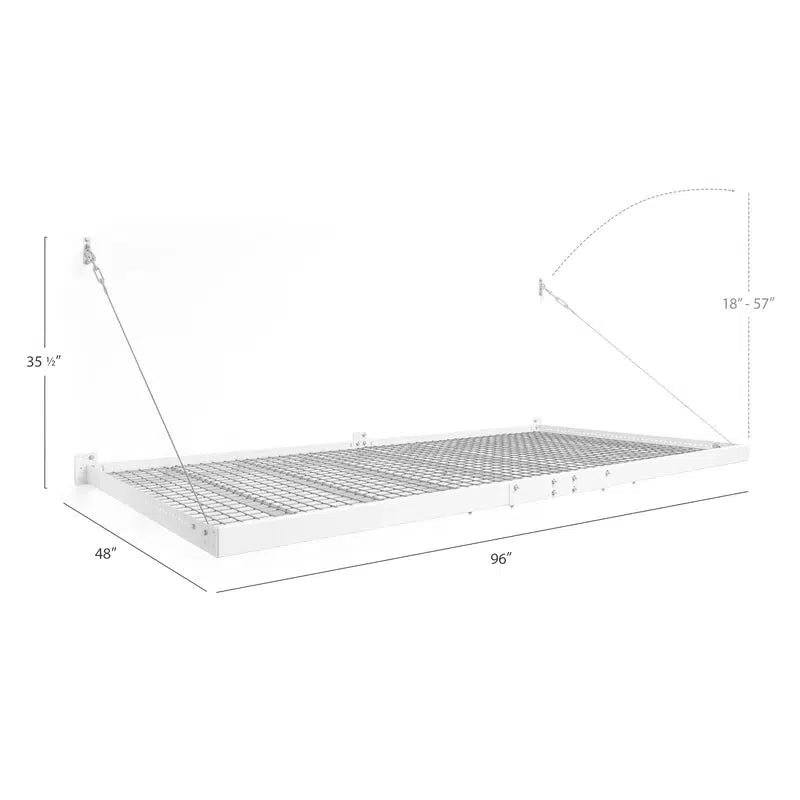 Pro Series White 4x8ft and 2x8ft Wall Mounted Shelf-Grease Monkey Garage