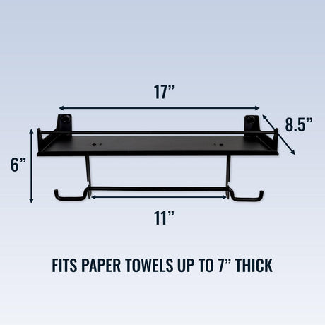 Quick Clean Paper Towel Holder and Wall Shelf-Wall Mounted-Grease Monkey Garage