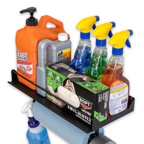Quick Clean Paper Towel Holder and Wall Shelf-Wall Mounted-Grease Monkey Garage
