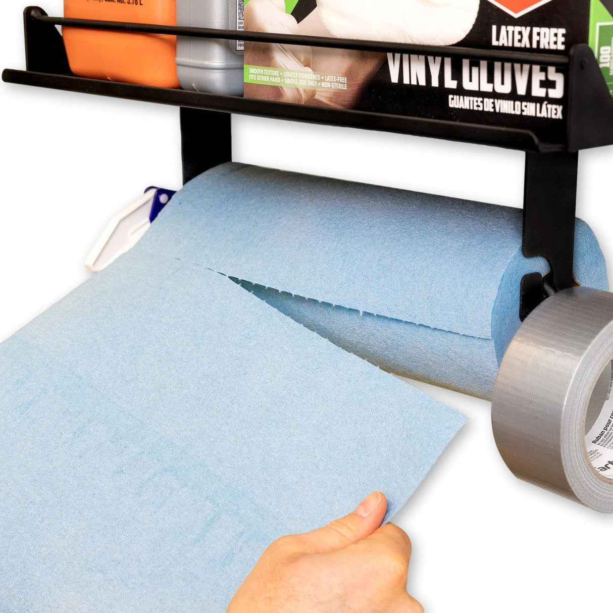 Quick Clean Paper Towel Holder and Wall Shelf-Wall Mounted-Grease Monkey Garage