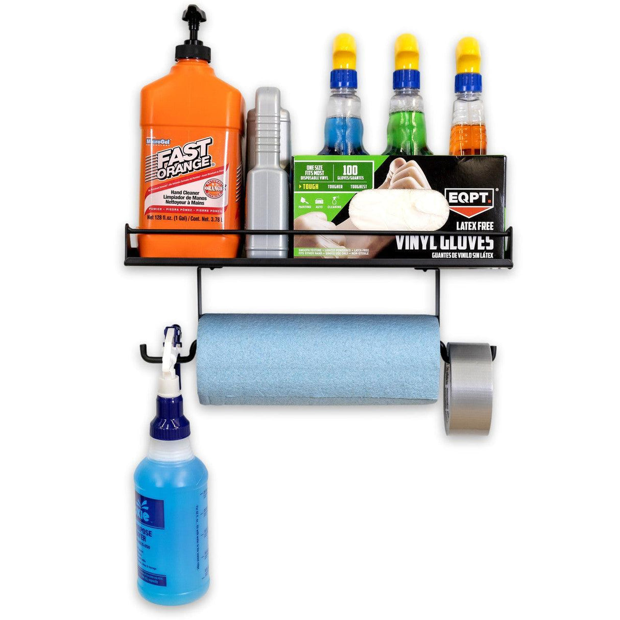 Quick Clean Paper Towel Holder and Wall Shelf-Wall Mounted-Grease Monkey Garage