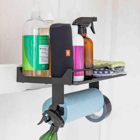 Quick Clean Paper Towel Holder and Wall Shelf-Wall Mounted-Grease Monkey Garage
