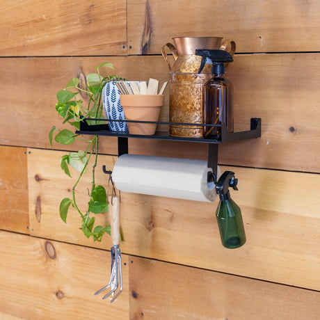 Quick Clean Paper Towel Holder and Wall Shelf-Wall Mounted-Grease Monkey Garage