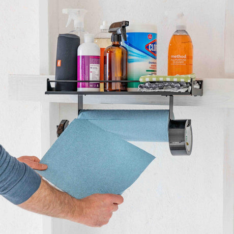 Quick Clean Paper Towel Holder and Wall Shelf-Wall Mounted-Grease Monkey Garage