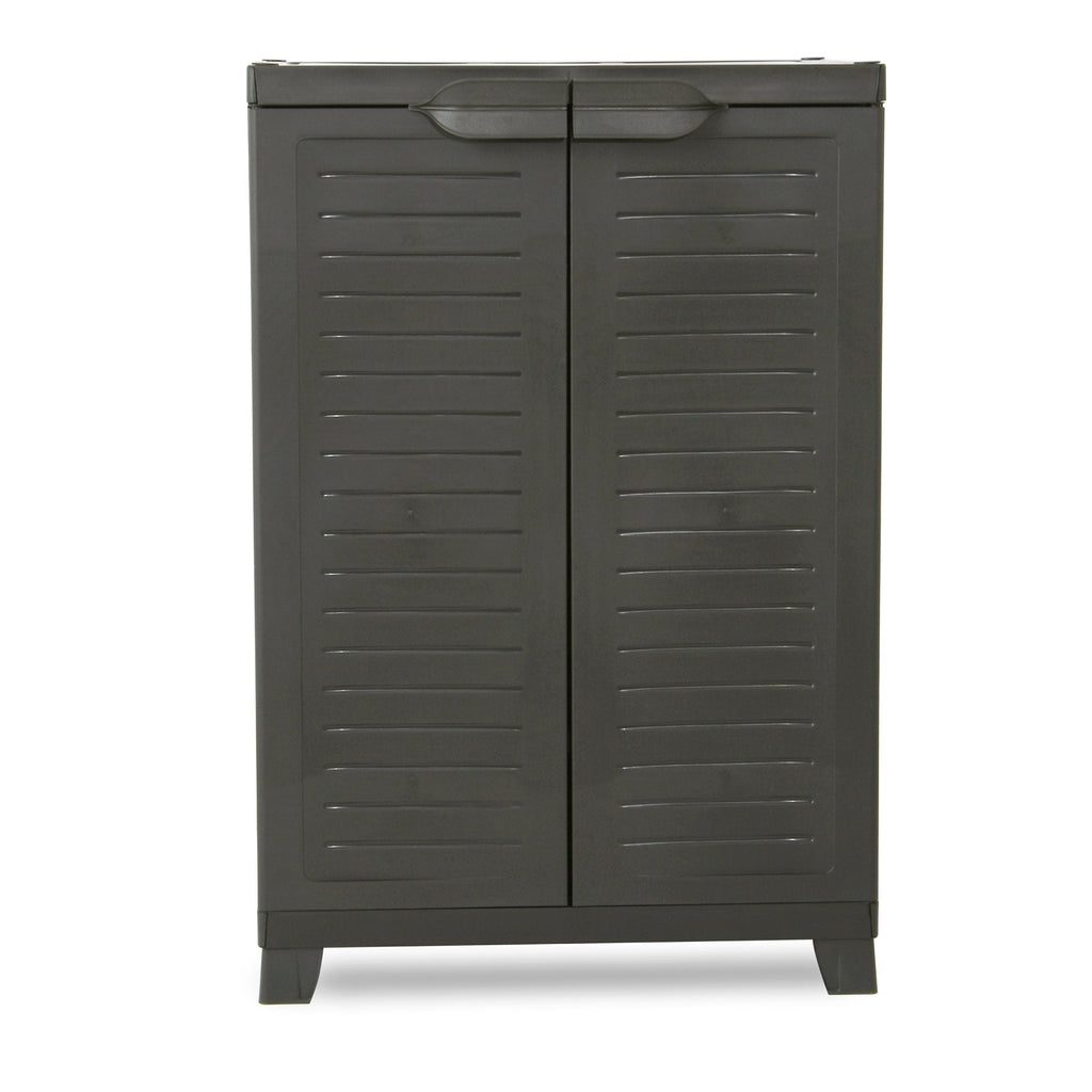 RAM Quality Products ELITE Adjustable 2 Shelf Storage Utility Cabinet, Dark Gray-Furniture | Cabinets & Storage | Storage Cabinets & Lockers-Grease Monkey Garage