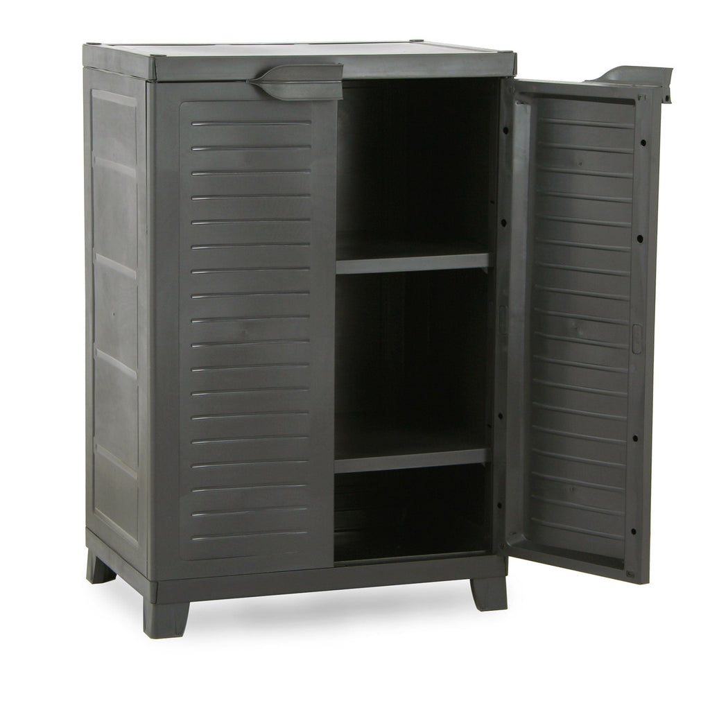 RAM Quality Products ELITE Adjustable 2 Shelf Storage Utility Cabinet, Dark Gray-Furniture | Cabinets & Storage | Storage Cabinets & Lockers-Grease Monkey Garage
