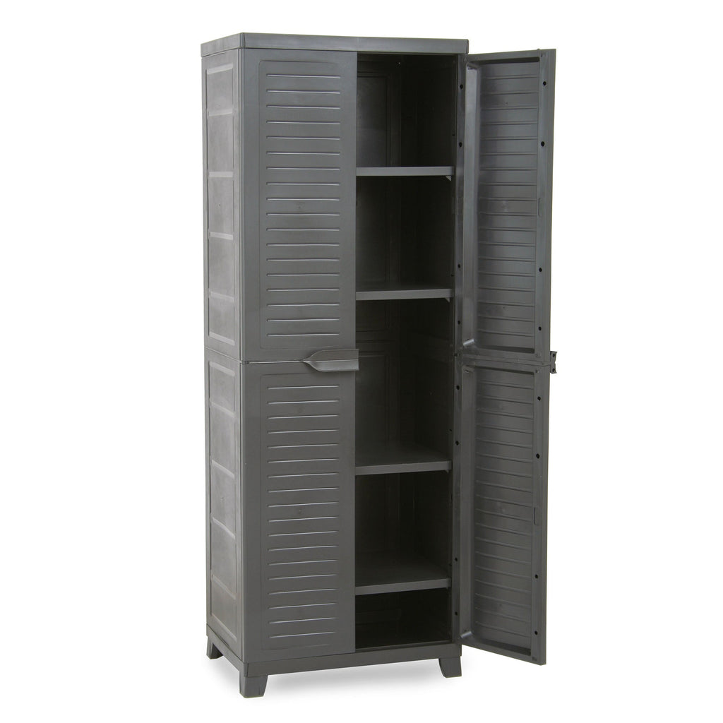 RAM Quality Products ELITE Adjustable 4 Shelf Storage Utility Cabinet, Dark Gray-Furniture | Cabinets & Storage | Storage Cabinets & Lockers-Grease Monkey Garage