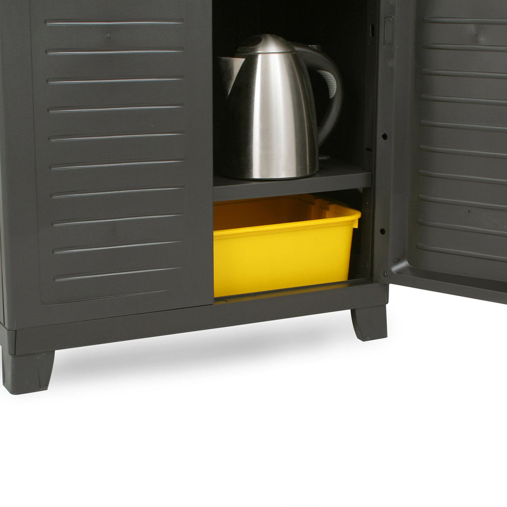 RAM Quality Products ELITE Adjustable 4 Shelf Storage Utility Cabinet, Dark Gray-Furniture | Cabinets & Storage | Storage Cabinets & Lockers-Grease Monkey Garage