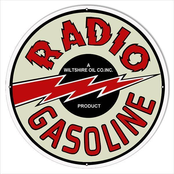 Radio Gasoline Metal Sign-Metal Signs-Grease Monkey Garage