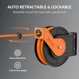 Retractable Air Hose Reel-Alloy Steel Reel-3/8in-Retractable Air Hose Reel-Grease Monkey Garage