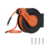 Retractable Air Hose Reel-Alloy Steel Reel-3/8in-Retractable Air Hose Reel-Grease Monkey Garage