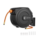 Retractable Air Hose Reel-PP Housing-3/8in-50ft-Retractable Air Hose Reel-Grease Monkey Garage
