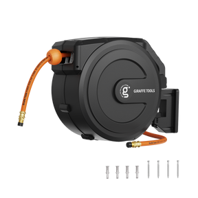 Retractable Air Hose Reel-PP Housing-3/8in-50ft-Retractable Air Hose Reel-Grease Monkey Garage
