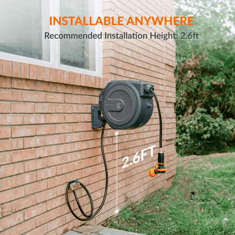 Retractable Garden Hose Reel-1/2in-100ft-Retractable Garden Hose Reel-Grease Monkey Garage