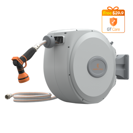 Retractable Garden Hose Reel-5/8 in-65ft-Retractable Garden Hose Reel-Grease Monkey Garage