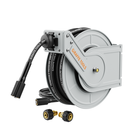 Retractable Pressure Hose Reel-1/4in-Retractable Pressure Hose Reel-Grease Monkey Garage