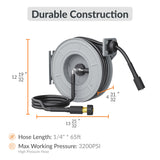 Retractable Pressure Hose Reel-1/4in-Retractable Pressure Hose Reel-Grease Monkey Garage
