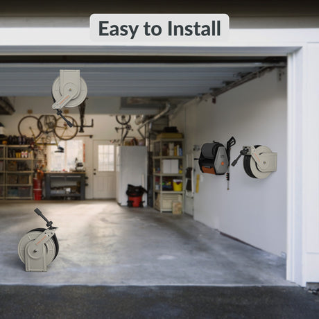 Retractable Pressure Hose Reel-1/4in-Retractable Pressure Hose Reel-Grease Monkey Garage