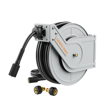 Retractable Pressure Hose Reel-1/4in-Retractable Pressure Hose Reel-Grease Monkey Garage