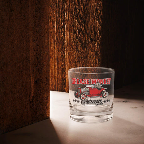 Rocks glass-Grease Monkey Garage