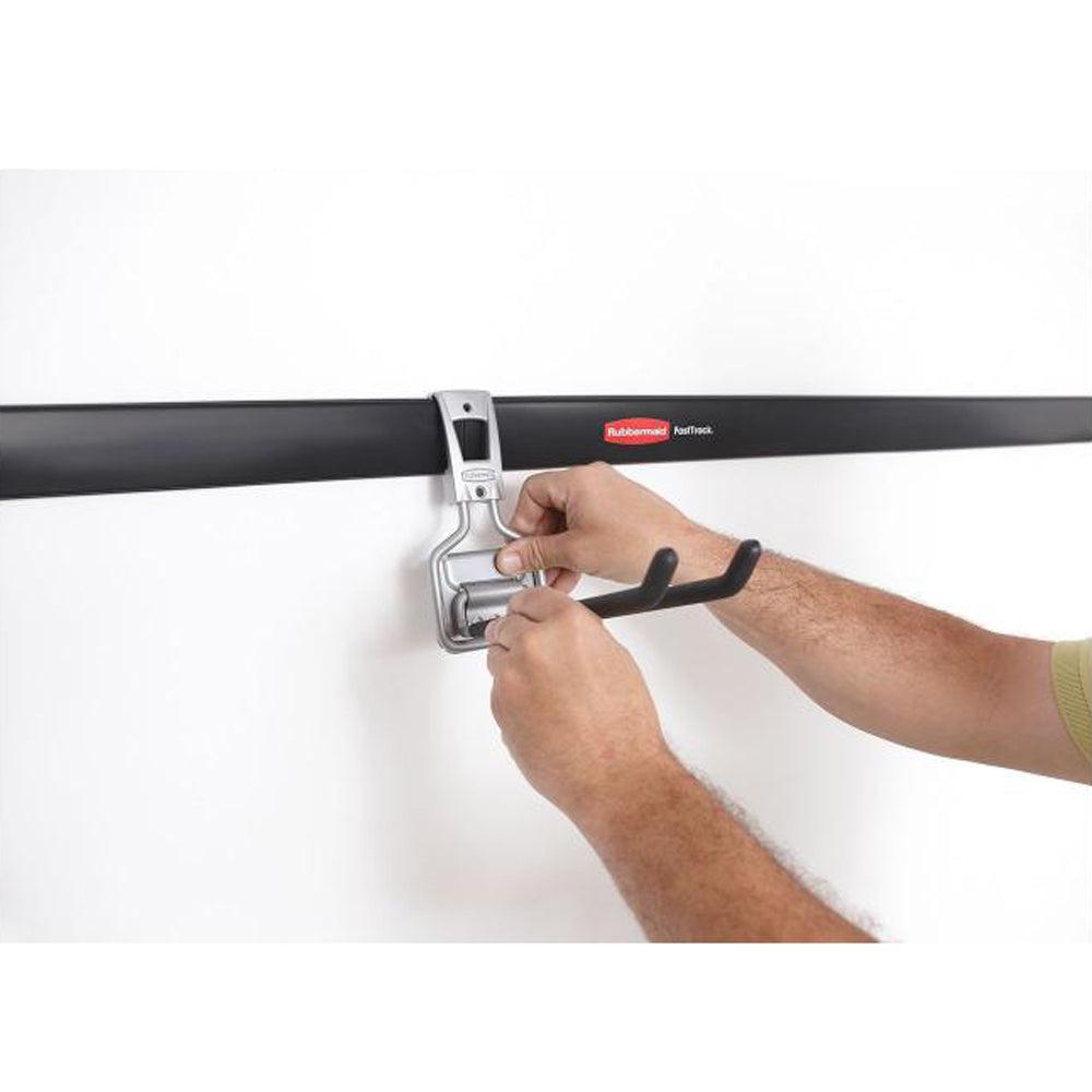 Rubbermaid 1784415 Fast Track 48 Inch Steel Horizontal Wall Mounted Storage Rail-*Home&Garden | Household Supplies | Storage & Organization | Storage Hooks & Racks | Utility Hooks-Grease Monkey Garage