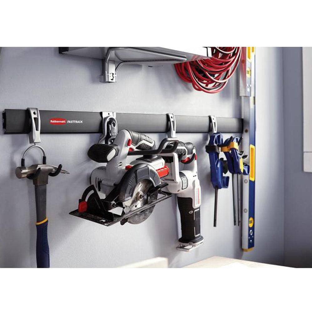 Rubbermaid 1784415 Fast Track 48 Inch Steel Horizontal Wall Mounted Storage Rail-*Home&Garden | Household Supplies | Storage & Organization | Storage Hooks & Racks | Utility Hooks-Grease Monkey Garage