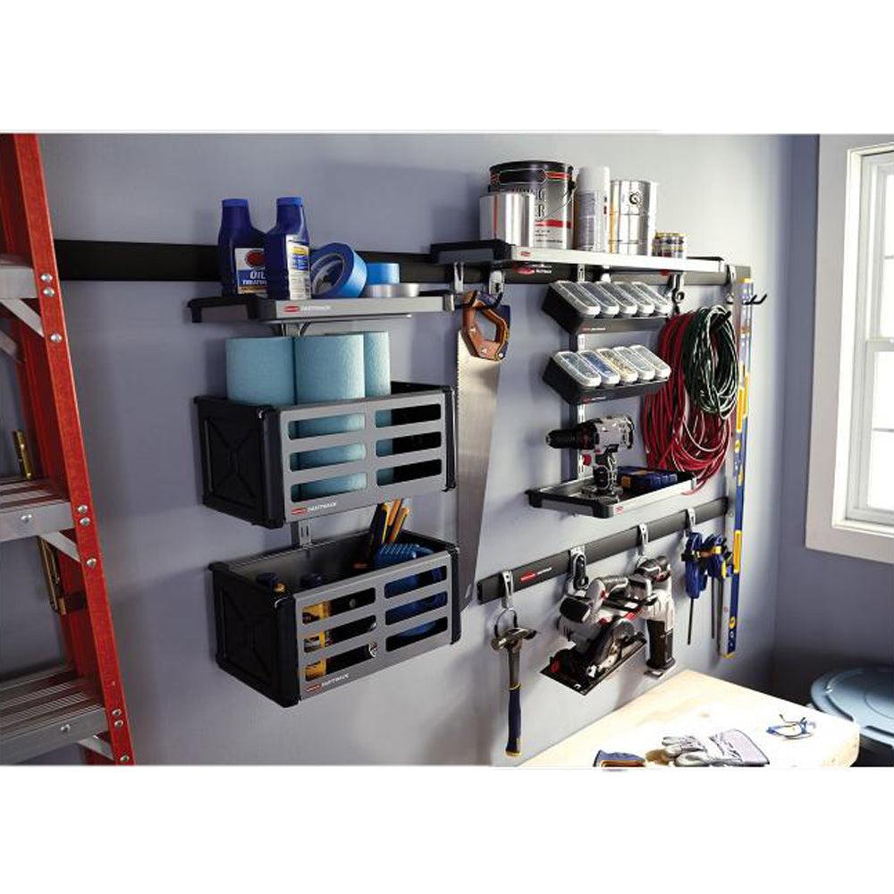 Rubbermaid 1784415 Fast Track 48 Inch Steel Horizontal Wall Mounted Storage Rail-*Home&Garden | Household Supplies | Storage & Organization | Storage Hooks & Racks | Utility Hooks-Grease Monkey Garage