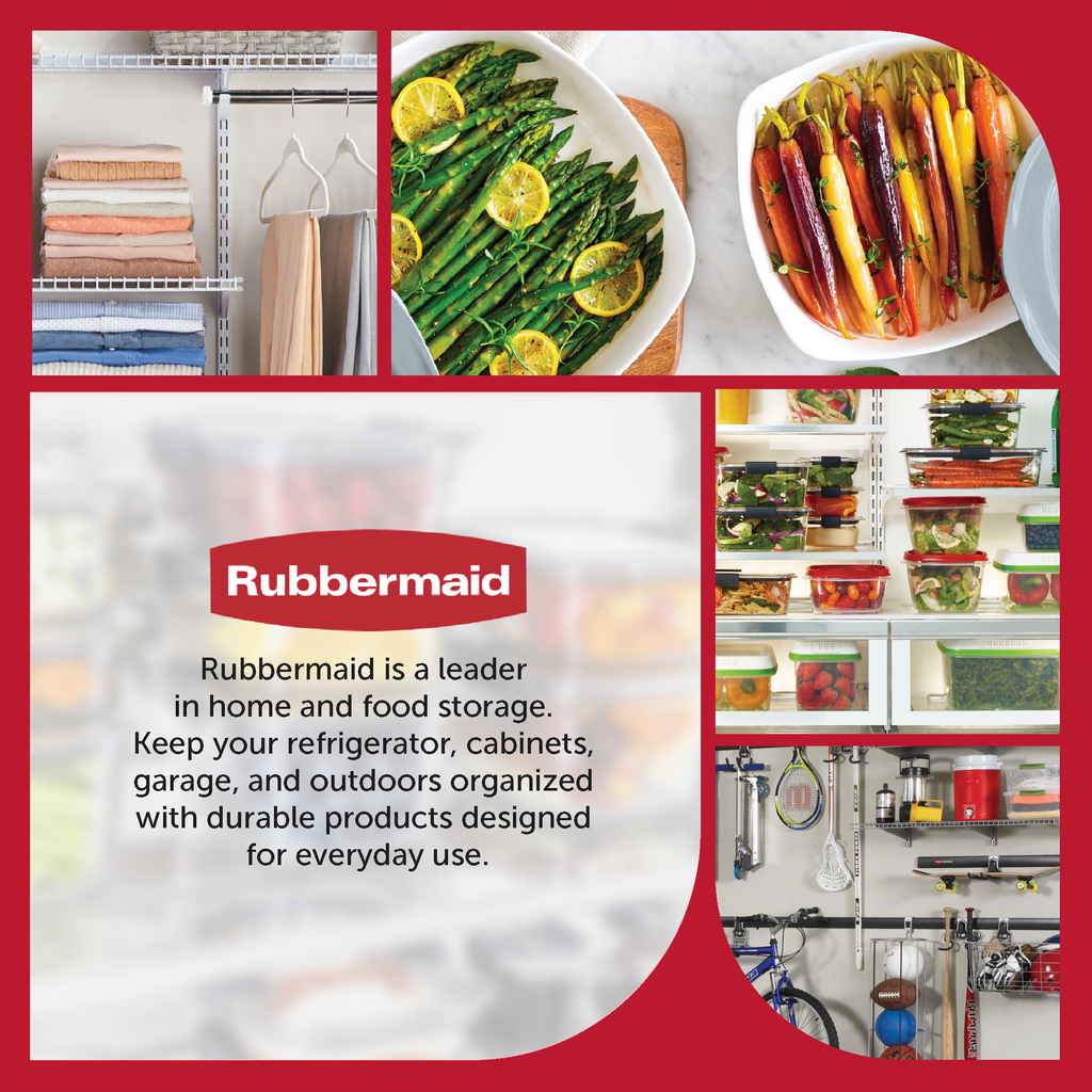 Rubbermaid 34 Inch Heavy Duty Garden Tool and Sports Storage Rack for Sheds-*Hardware | Hardware Accessories | Tool Storage & Organization | Tool Organizer Liners & Inserts-Grease Monkey Garage