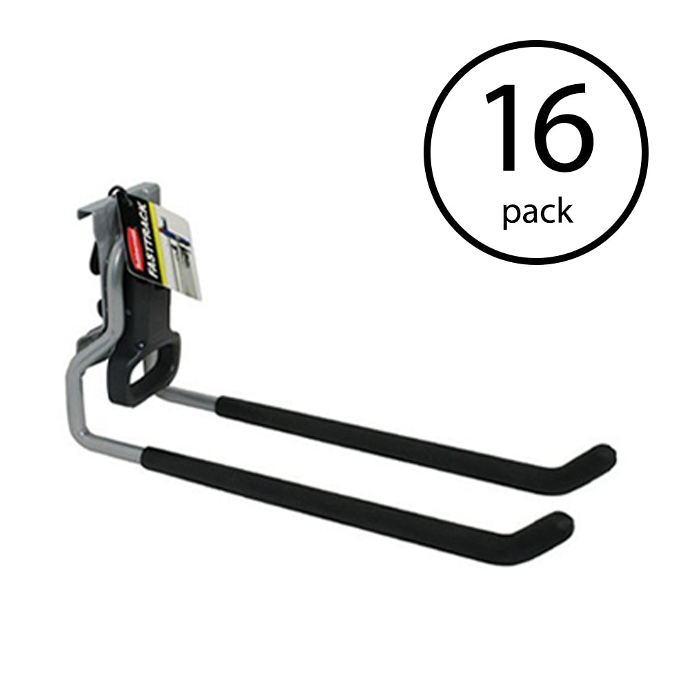 Rubbermaid Fast Track Wall Mounted Garage Storage Utility Multi Hook (16 Pack)-*Home&Garden | Household Supplies | Storage & Organization | Storage Hooks & Racks | Utility Hooks-Grease Monkey Garage