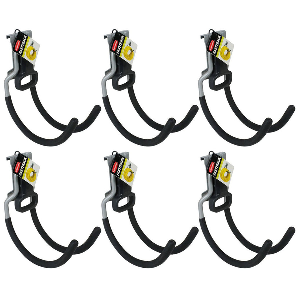 Rubbermaid Fast Track Wall Mounted Garage/Garden Storage Utility Hook (6 Pack)-*Home&Garden | Household Supplies | Storage & Organization | Storage Hooks & Racks | Utility Hooks-Grease Monkey Garage