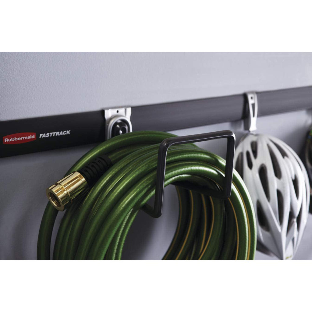 Rubbermaid FastTrack All in 1 Rail Garage Storage System Water Hose Hook, Black-*Home&Garden | Household Supplies | Storage & Organization-Grease Monkey Garage