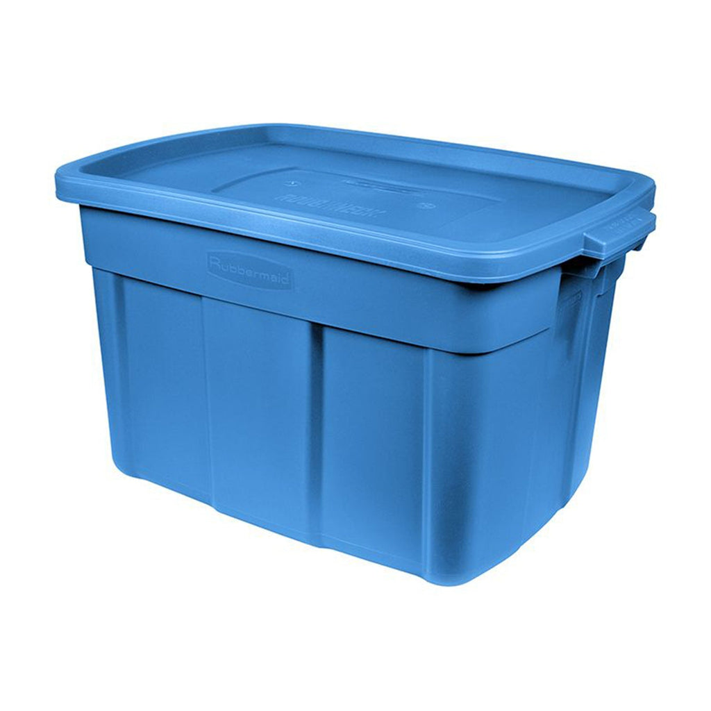 Rubbermaid Roughneck 25 Gal Stackable Storage Container, Heritage Blue (4 Pack)-Home & Garden | Household Supplies | Storage & Organization | Household Storage Containers-Grease Monkey Garage