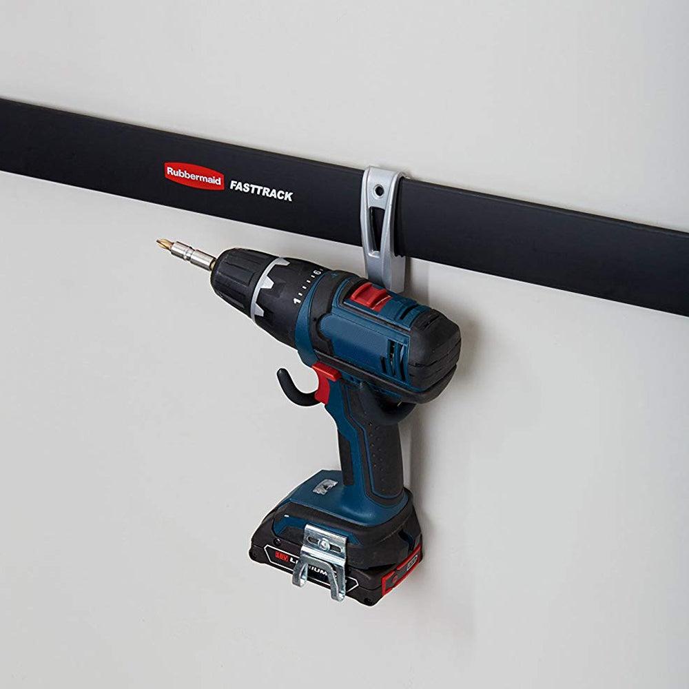 Rubbermaid Universal Metallic FastTrack Hanging Garage Hook Organizers (2 Pack)-Home & Garden | Household Supplies | Storage & Organization-Grease Monkey Garage
