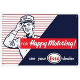 See Your Esso Dealer for Happy Motoring! Metal Sign-Metal Signs-Grease Monkey Garage