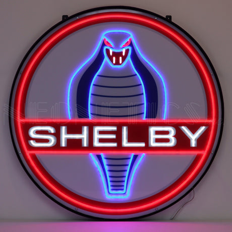 Shelby Cobra LED Flex-Neon Sign in Steel Can-Grease Monkey Garage