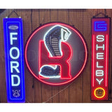 Shelby Vertical LED Flex-Neon Sign in Steel Can-Grease Monkey Garage