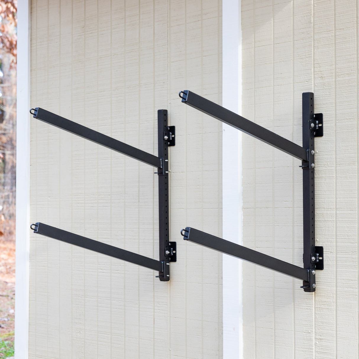 Shenandoah Kayak Storage | Outdoor Adjustable Rack | 2 Levels-Wall Mounted-Grease Monkey Garage