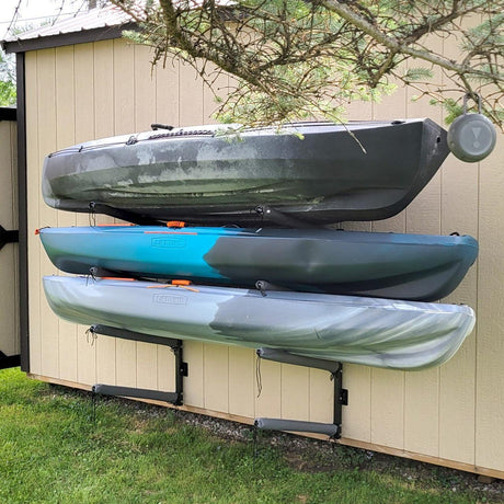 Shenandoah Kayak Storage | Outdoor Adjustable Rack | 4 Levels-Wall Mounted-Grease Monkey Garage