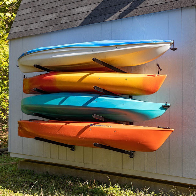Shenandoah Kayak Storage | Outdoor Adjustable Rack | 4 Levels-Wall Mounted-Grease Monkey Garage