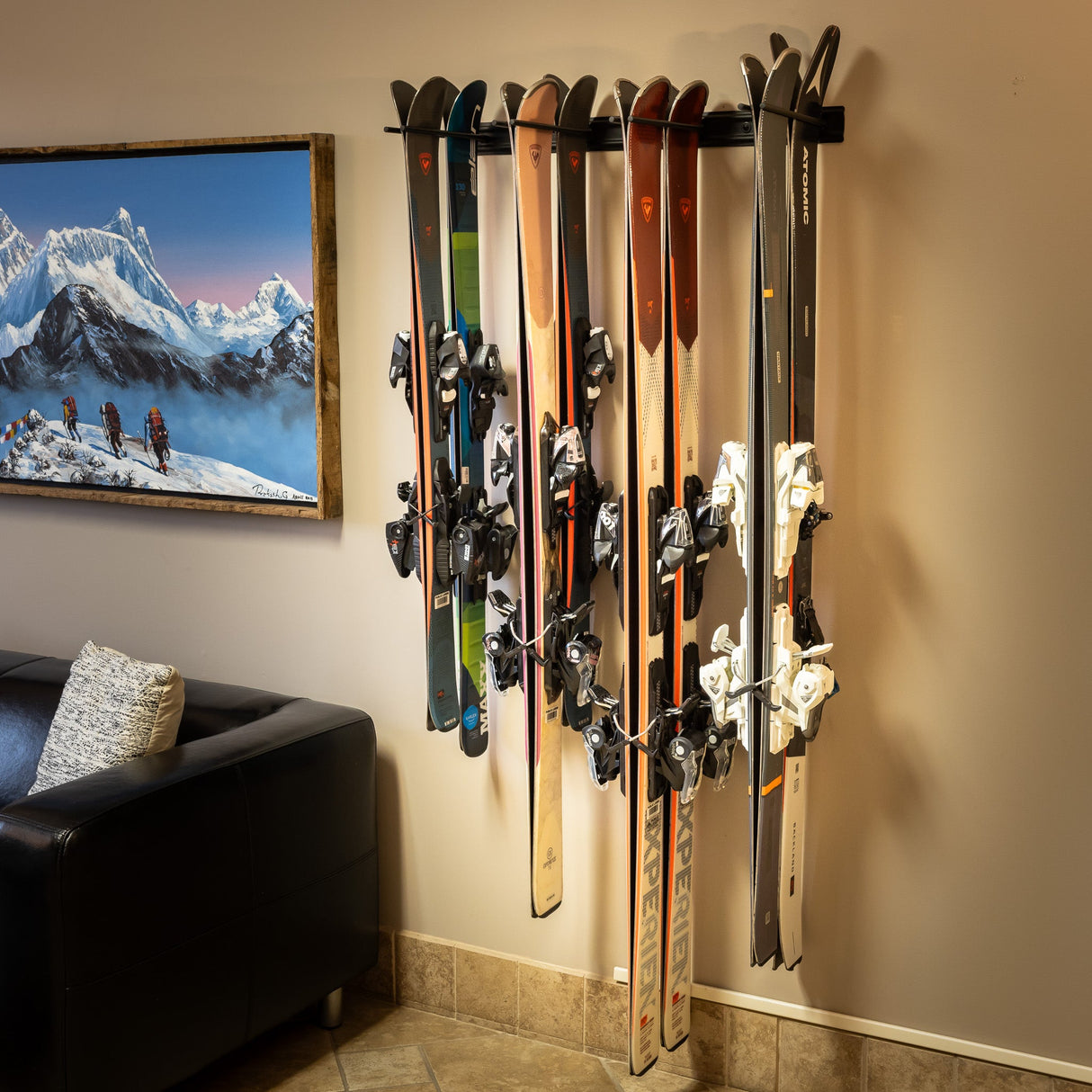 Snowbasin Ski Storage Rack | Holds 8 Pairs of Skis-Wall Mounted-Grease Monkey Garage
