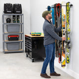 Solitude Ski Rack | Adjustable Wall Storage System | Holds 10 Pairs of Skis-Wall Mounted-Grease Monkey Garage