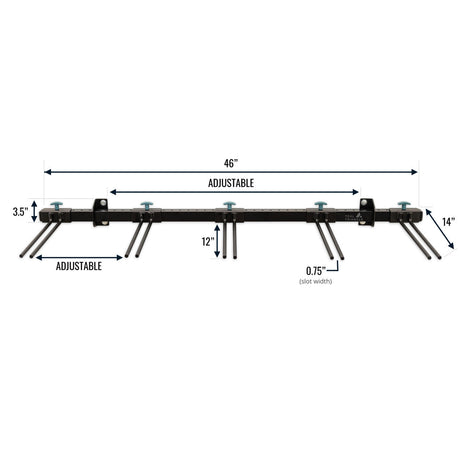 Solitude Ski Rack | Adjustable Wall Storage System | Holds 10 Pairs of Skis-Wall Mounted-Grease Monkey Garage