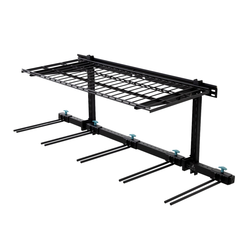 Solitude Ski + Shelf | Adjustable Wall Storage System | Holds 10 Pairs of Skis-Wall Mounted-Grease Monkey Garage