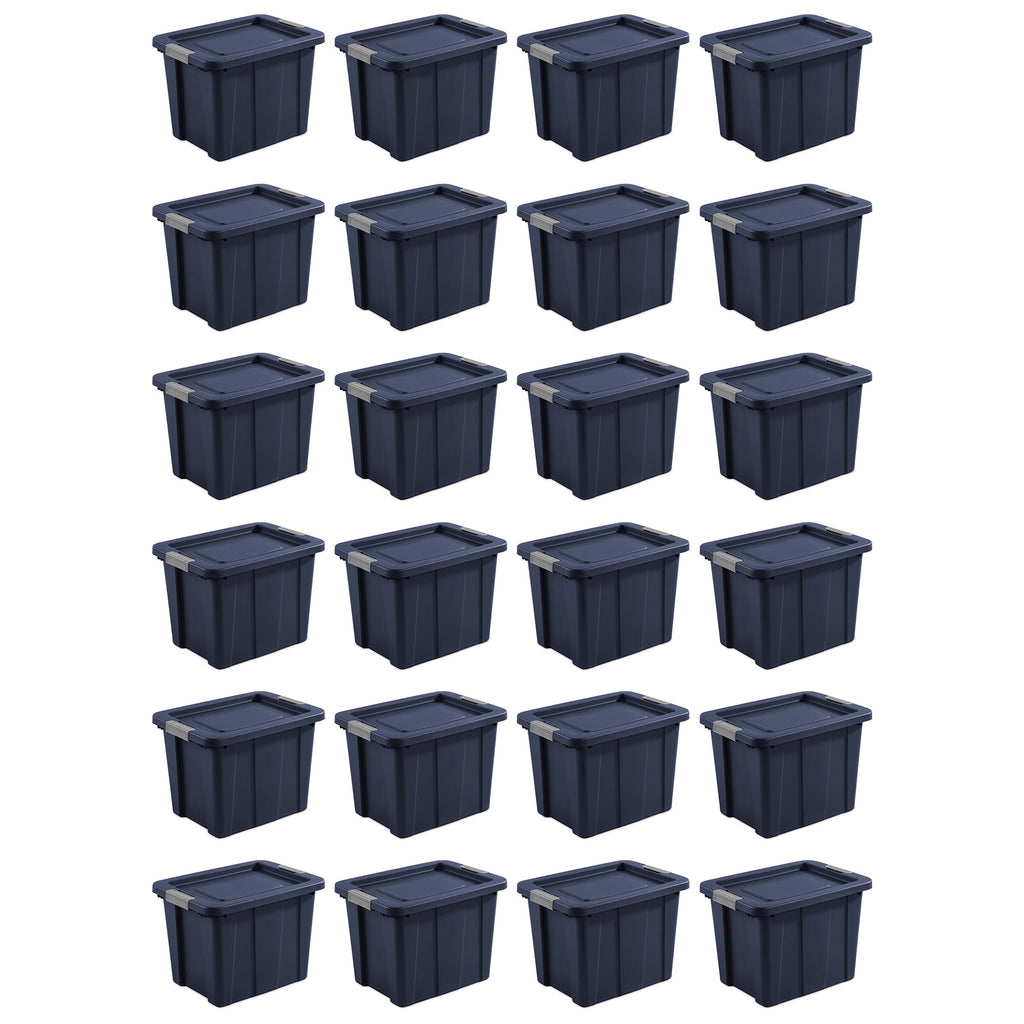 Sterilite Tuff1 18 Gal Plastic Storage Tote Bin w/Latching Lid, Blue (24 Pack)-Home & Garden | Household Supplies | Storage & Organization | Household Storage Containers-Grease Monkey Garage