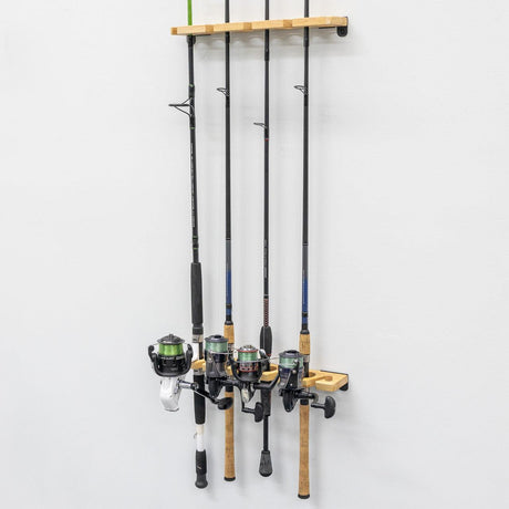Stillwater Fishing Pole Storage Rack | Holds up to 8 Rods-Wall Mounted-Grease Monkey Garage