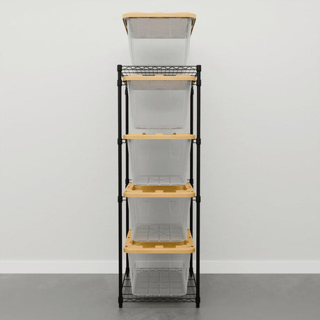 Storage Bin Rack Combo-Wire Shelving-Grease Monkey Garage