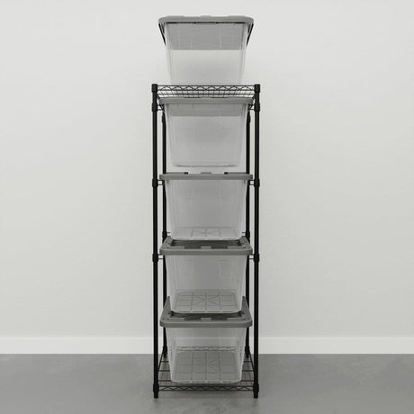 Storage Bin Rack Combo-Wire Shelving-Grease Monkey Garage