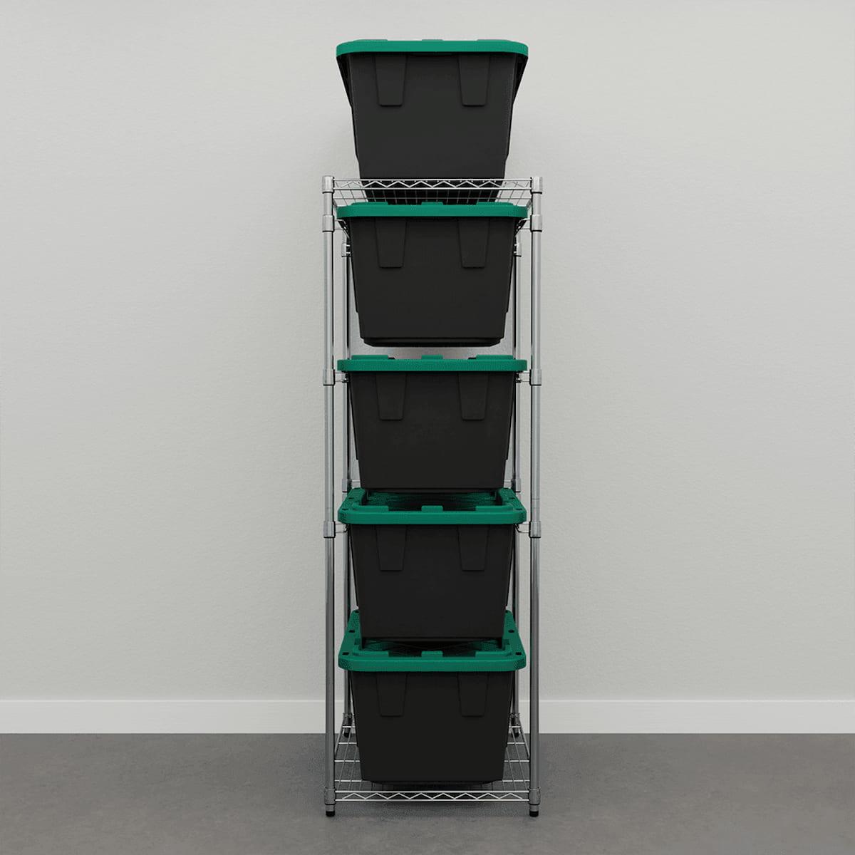 Storage Bin Rack Combo-Wire Shelving-Grease Monkey Garage