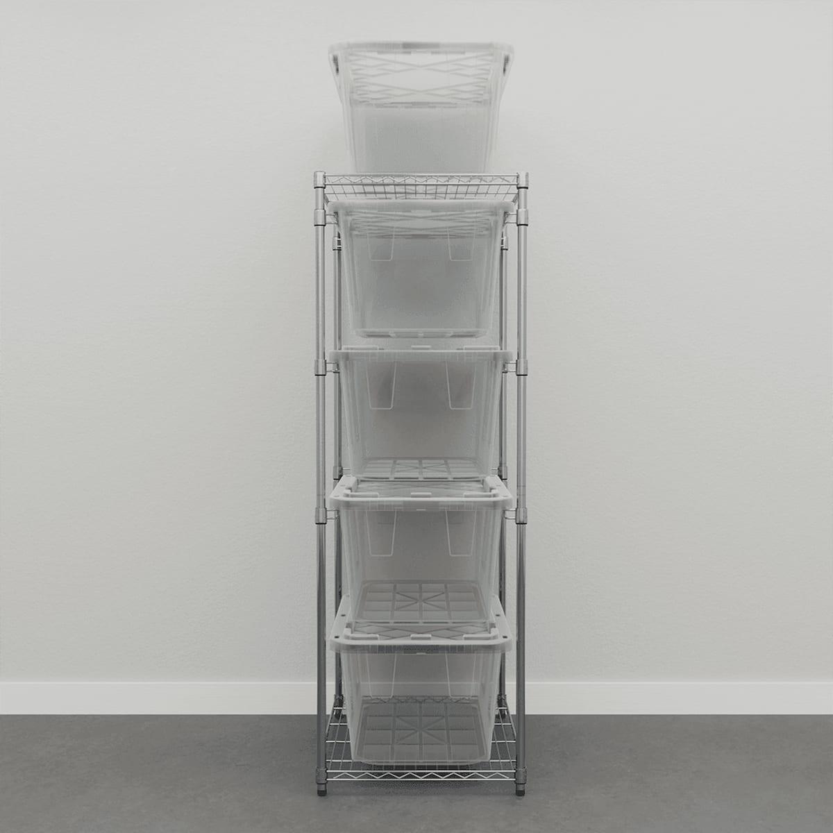 Storage Bin Rack Combo-Wire Shelving-Grease Monkey Garage